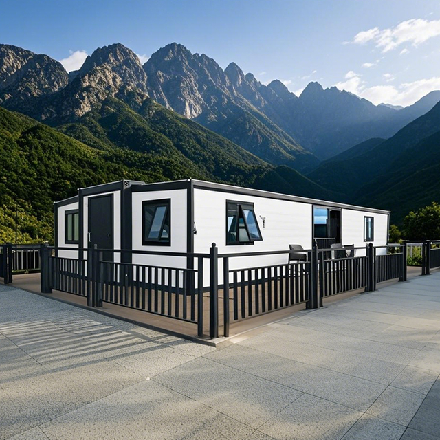 Maison extensible &agrave; double aile HS-40Ft avec terrasse